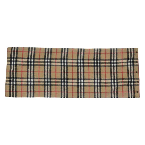 Burberry House Check Cashmere Neck Warmer Loop Scarf Tan Brown 26"x 9.5" - Picture 7 of 10